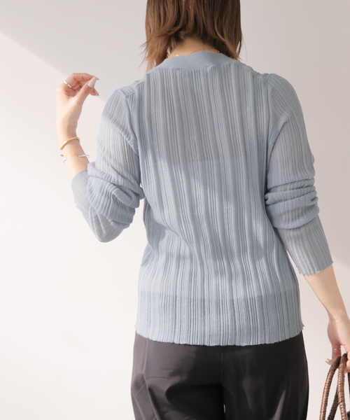 Torrazzo Donna(トラッゾドンナ)の「【TORRAZZO DONNA/トラッゾドンナ】クールタッチVネックニットカーディガン(カーディガン/ボレロ・レディース・ブラック/イエロー/ブルー・FREE)」の19枚目の写真