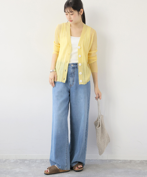 Torrazzo Donna(トラッゾドンナ)の「【TORRAZZO DONNA/トラッゾドンナ】クールタッチVネックニットカーディガン(カーディガン/ボレロ・レディース・ブラック/イエロー/ブルー・FREE)」の20枚目の写真