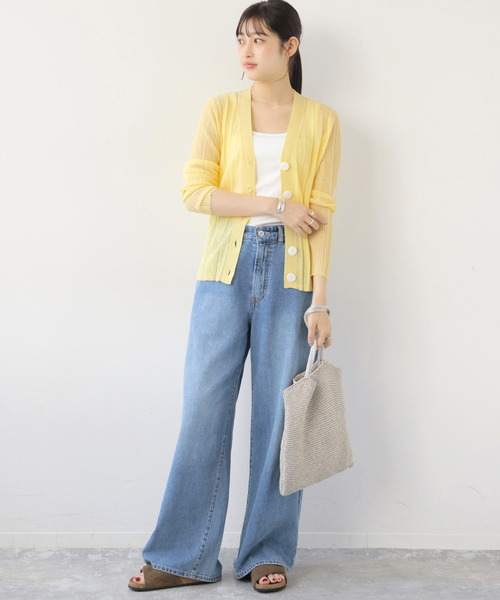 Torrazzo Donna(トラッゾドンナ)の「【TORRAZZO DONNA/トラッゾドンナ】クールタッチVネックニットカーディガン(カーディガン/ボレロ・レディース・ブラック/イエロー/ブルー・FREE)」の21枚目の写真