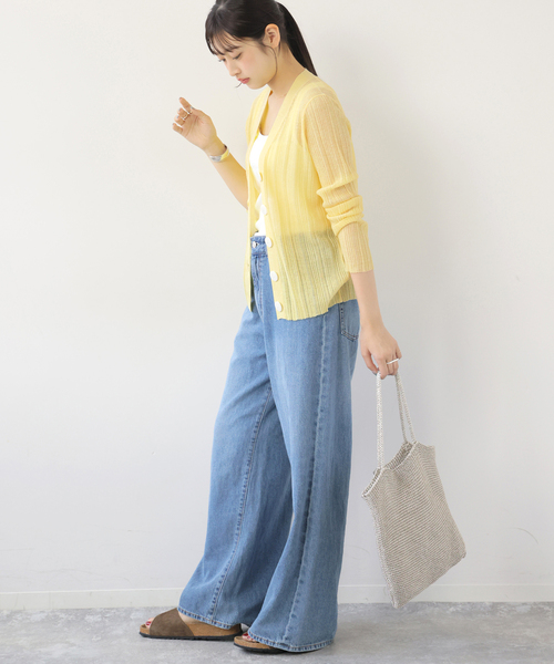 Torrazzo Donna(トラッゾドンナ)の「【TORRAZZO DONNA/トラッゾドンナ】クールタッチVネックニットカーディガン(カーディガン/ボレロ・レディース・ブラック/イエロー/ブルー・FREE)」の22枚目の写真