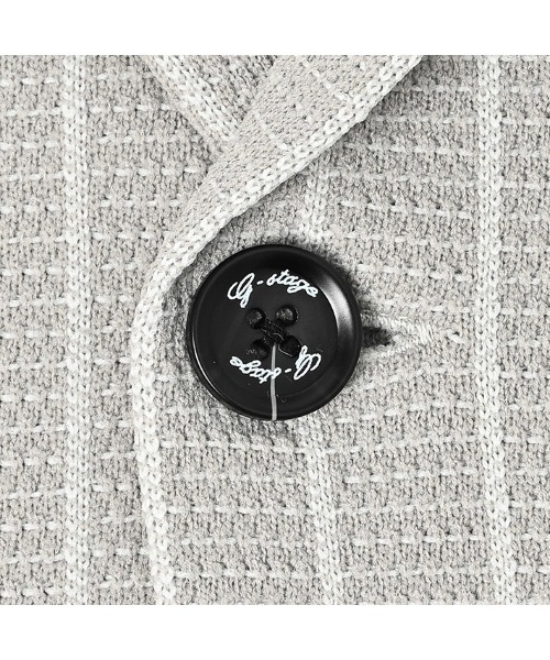 g-stage(ジーステージ)の「●g-stage●ダブルジャガード ストライプ サマーニット ジャケット(テーラードジャケット・メンズ・ネイビー/ライトグレー・48/50/46)」の14枚目の写真