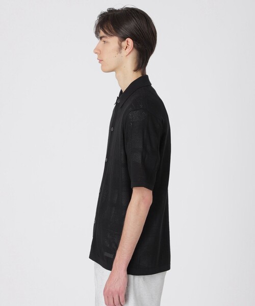 BLACK LABEL CRESTBRIDGE（ブラックレーベル・クレストブリッジ）の「シャドーチェックニットシャツカーディガン（シャツ/ブラウス・メンズ・グリーン系その他/ブラック・M/L/XL）」の5枚目の写真