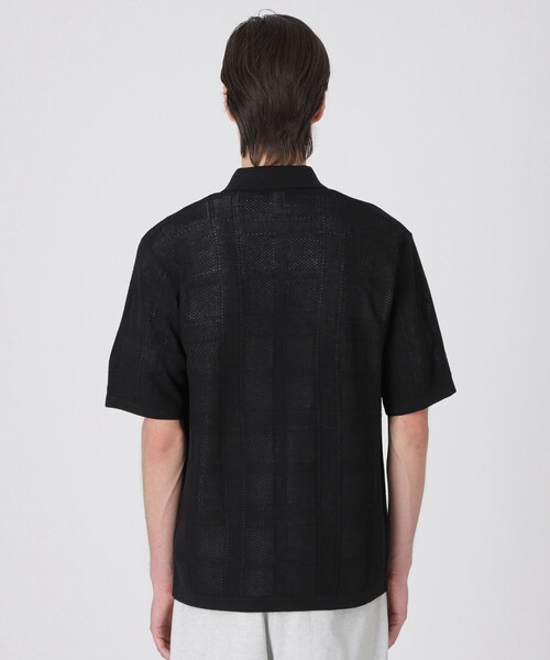 BLACK LABEL CRESTBRIDGE（ブラックレーベル・クレストブリッジ）の「シャドーチェックニットシャツカーディガン（シャツ/ブラウス・メンズ・グリーン系その他/ブラック・M/L/XL）」の6枚目の写真