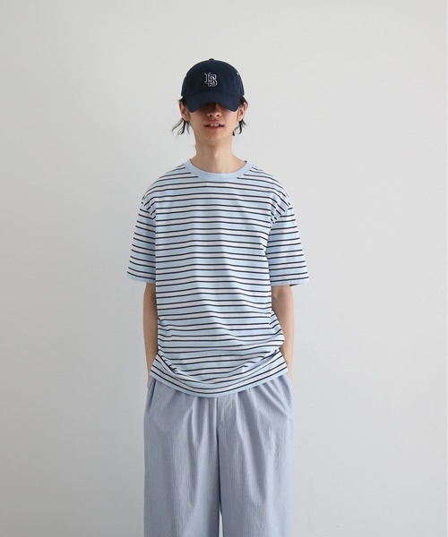 KAIKO(カイコー)の「KAIKO C neck border t-shirts(Tシャツ/カットソー・メンズ・レッド/サックスブルー・1/2)」の1枚目の写真