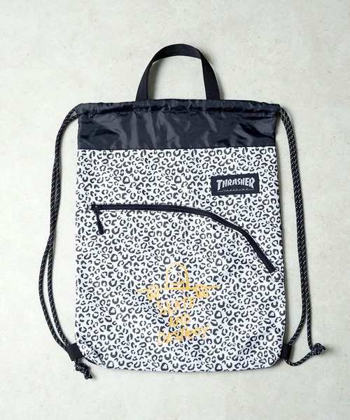 THRASHER(スラッシャー)の「"02"≪THRASHER≫1ポケット/4L レオパード柄 カーブポケット ブランドロゴ ナップサック(バックパック/リュック・メンズ・ホワイト系1/ベージュ系1/ピンク系1・ONE SIZE)」の17枚目の写真