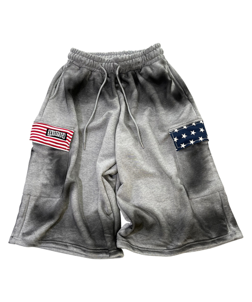Flag Raid Painting Cargo Bermuda Shorts ((Melange gray))（その他
