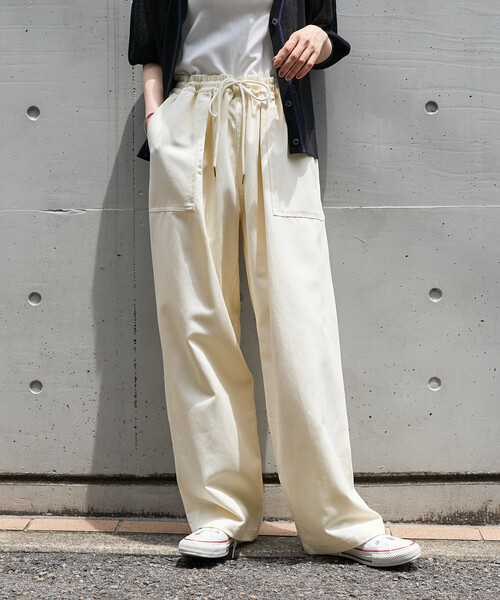FREAK'S STORE(フリークスストア)の「ベイカーワイド イージーパンツ(その他パンツ・レディース・ベージュ/オフホワイト/ブラウン・フリ-)」の9枚目の写真