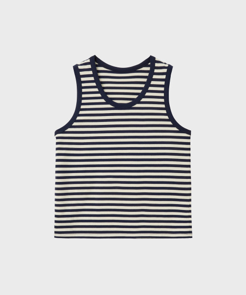 NOIRER(ノイア)の「マリンストライプスリーブレス(ネイビーアイ)(Tシャツ/カットソー・メンズ・その他・50/52)」の2枚目の写真