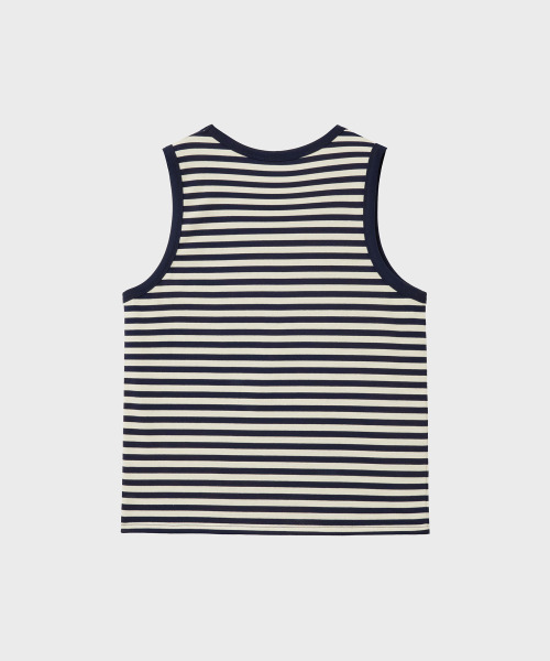 NOIRER(ノイア)の「マリンストライプスリーブレス(ネイビーアイ)(Tシャツ/カットソー・メンズ・その他・50/52)」の3枚目の写真