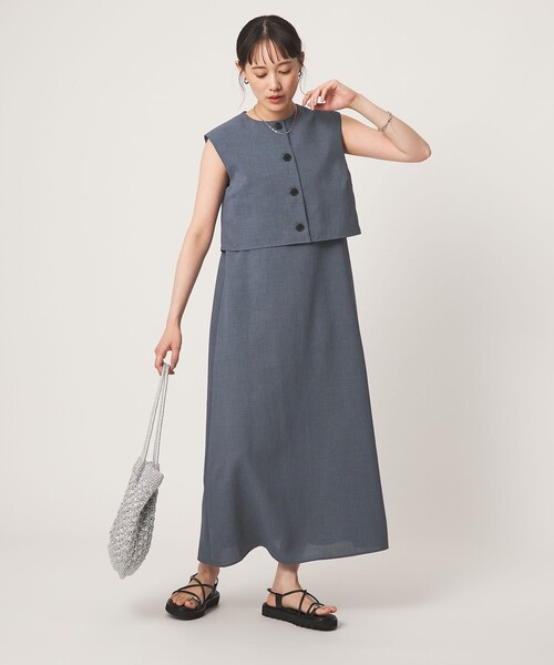green label relaxing(グリーンレーベルリラクシング)の「マルチウェイ ワンピース(ワンピース・レディース・ブラック/ネイビー/ダークグレー・FREE)」の3枚目の写真