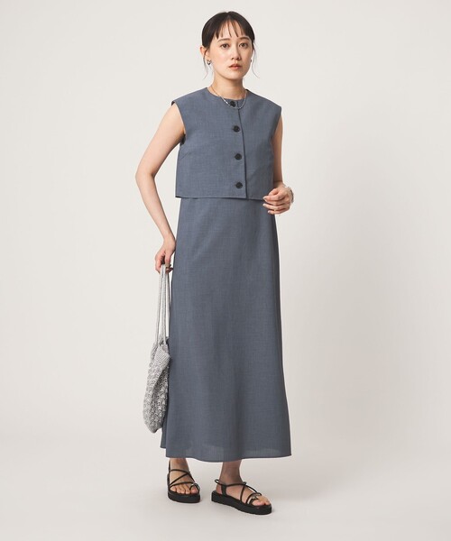 green label relaxing(グリーンレーベルリラクシング)の「マルチウェイ ワンピース(ワンピース・レディース・ブラック/ネイビー/ダークグレー・FREE)」の4枚目の写真