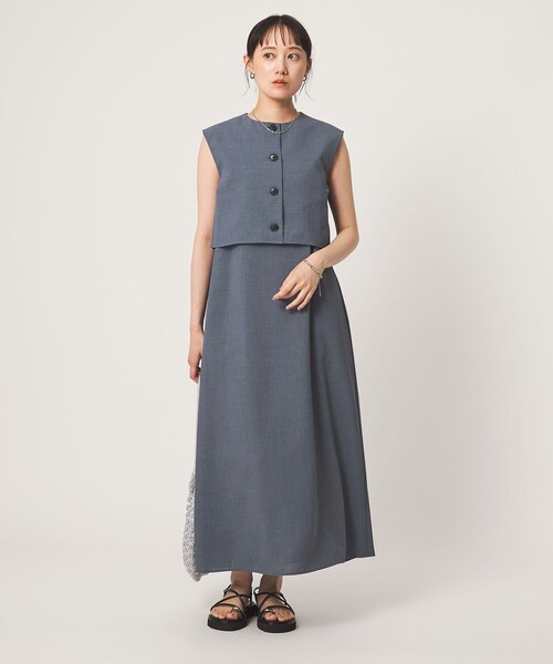 green label relaxing(グリーンレーベルリラクシング)の「マルチウェイ ワンピース(ワンピース・レディース・ブラック/ネイビー/ダークグレー・FREE)」の5枚目の写真