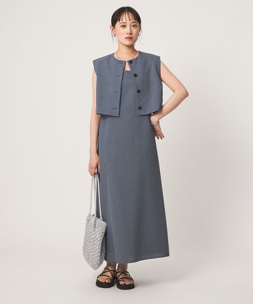 green label relaxing(グリーンレーベルリラクシング)の「マルチウェイ ワンピース(ワンピース・レディース・ブラック/ネイビー/ダークグレー・FREE)」の6枚目の写真