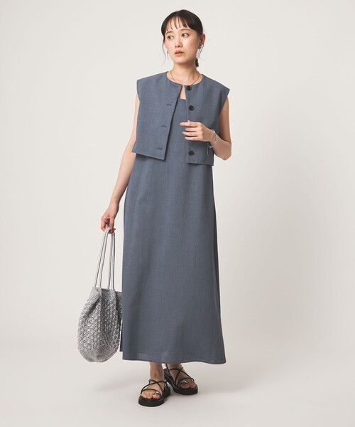 green label relaxing(グリーンレーベルリラクシング)の「マルチウェイ ワンピース(ワンピース・レディース・ブラック/ネイビー/ダークグレー・FREE)」の7枚目の写真