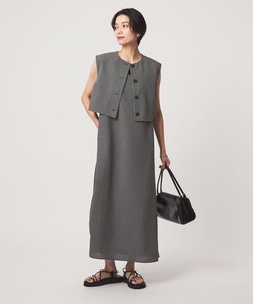 green label relaxing(グリーンレーベルリラクシング)の「マルチウェイ ワンピース(ワンピース・レディース・ブラック/ネイビー/ダークグレー・FREE)」の14枚目の写真