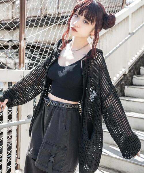 gibous(ギボス)の「gibous/ギボス/cross snake mesh parker(パーカー・レディース・ブラック・L)」の22枚目の写真
