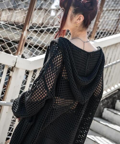 gibous(ギボス)の「gibous/ギボス/cross snake mesh parker(パーカー・レディース・ブラック・L)」の21枚目の写真