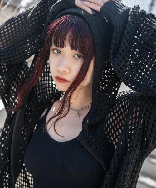 gibous(ギボス)の「gibous/ギボス/cross snake mesh parker(パーカー・レディース・ブラック・L)」の20枚目の写真
