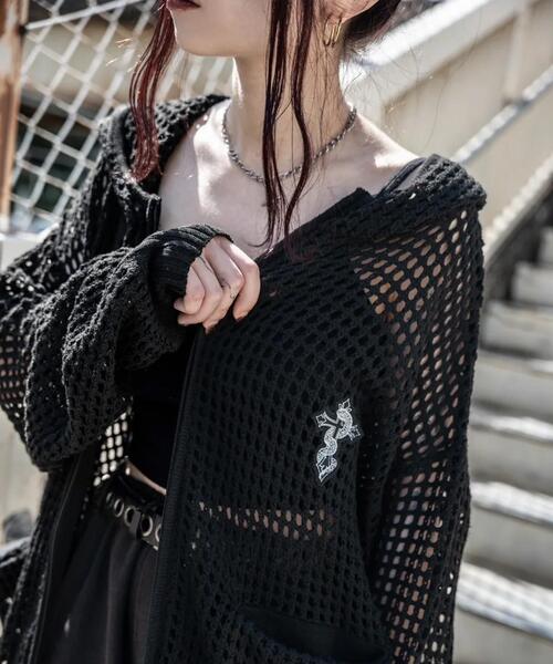 gibous(ギボス)の「gibous/ギボス/cross snake mesh parker(パーカー・レディース・ブラック・L)」の19枚目の写真