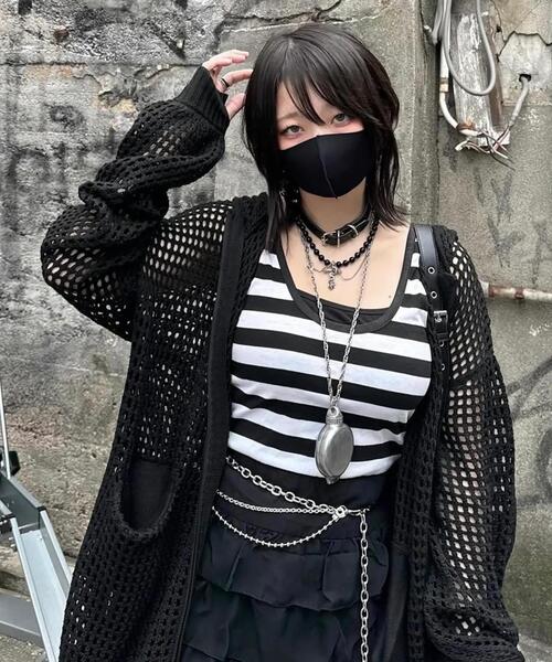 gibous(ギボス)の「gibous/ギボス/cross snake mesh parker(パーカー・レディース・ブラック・L)」の15枚目の写真