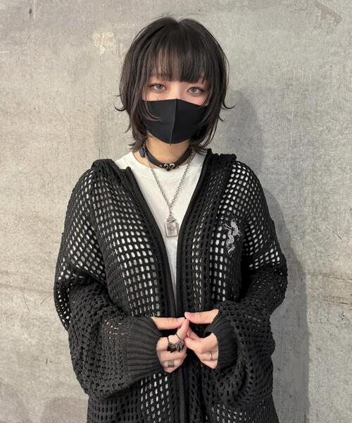 gibous(ギボス)の「gibous/ギボス/cross snake mesh parker(パーカー・レディース・ブラック・L)」の13枚目の写真