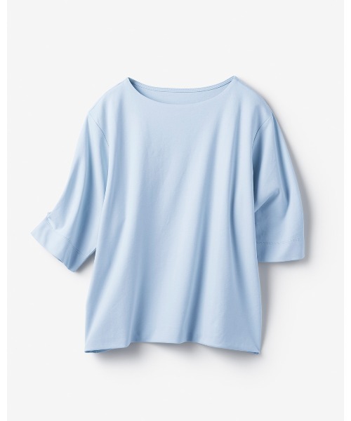 DoCLASSE（ ドゥクラッセ）の「ワイドフォルム／5分袖・DoT（Tシャツ/カットソー・レディース・ブルー/ブラック/ダークネイビー/ホワイト/ライトグレー・L/M/S/LL/3L）」の12枚目の写真
