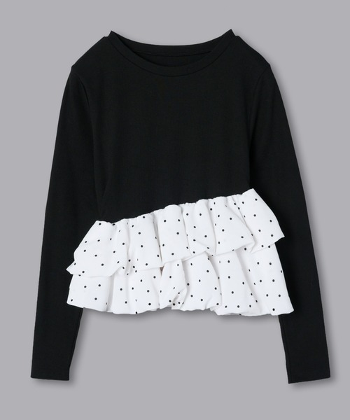Olu.(オルドット)の「アシンメトリーダブルバルーンカットソー(Tシャツ/カットソー・レディース・ドット/チャコールグレー・FREE)」の15枚目の写真