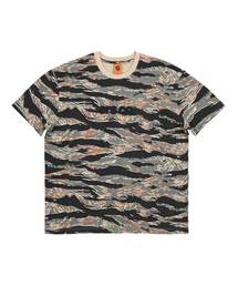 ERSCO（イーアルエスコ）の「ブラー ロゴ カモ Tシャツ_ベージュ（Tシャツ/カットソー）」