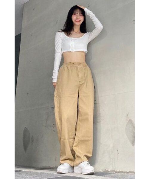 XTONZ(エクストーンズ)の「XP123スローガンバンディングコットンパンツ(BEIGE)(その他パンツ・レディース・その他・MEDIUM/LARGE)」の17枚目の写真