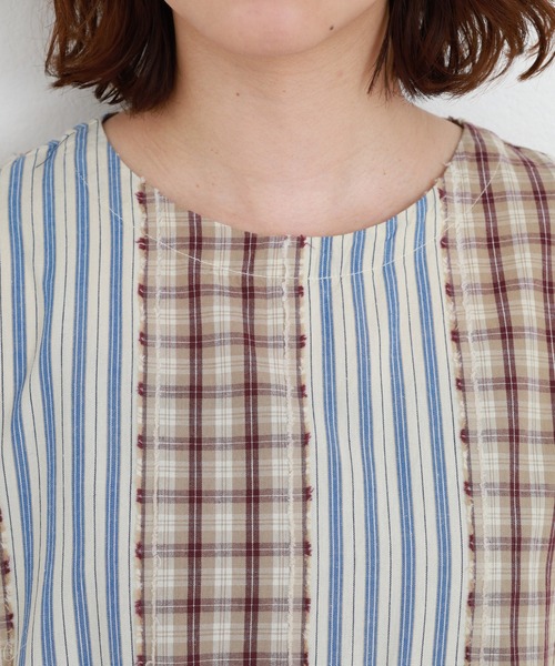 Emago(イマゴ)の「EMAGO ミックス柄ワンピース 半袖(ワンピース・レディース・オリーブ/ネイビー/ベージュ・FREE)」の17枚目の写真