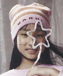 MARNI（マルニ）Kids & Junior ボーダー ロゴニットキャップ