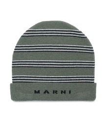 MARNI（マルニ）の「MARNI（マルニ）Kids & Junior ボーダー ロゴニットキャップ（ニットキャップ/ビーニー）」
