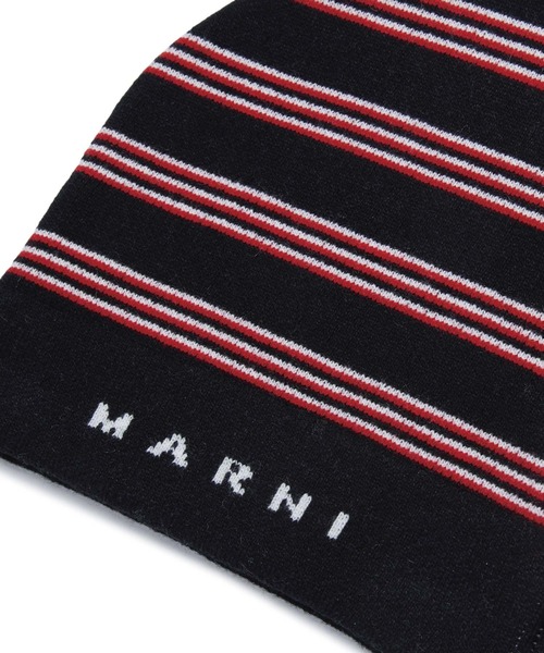 MARNI(マルニ)の「MARNI(マルニ)Kids & Junior ボーダー ロゴニットキャップ(ニットキャップ/ビーニー・キッズ・ブラック/カーキ/ライラック・Ⅱ/Ⅲ/Ⅰ)」の12枚目の写真