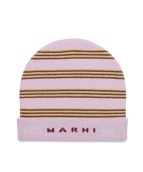 MARNI(マルニ)の「MARNI(マルニ)Kids & Junior ボーダー ロゴニットキャップ(ニットキャップ/ビーニー・キッズ・ブラック/カーキ/ライラック・Ⅱ/Ⅲ/Ⅰ)」の8枚目の写真