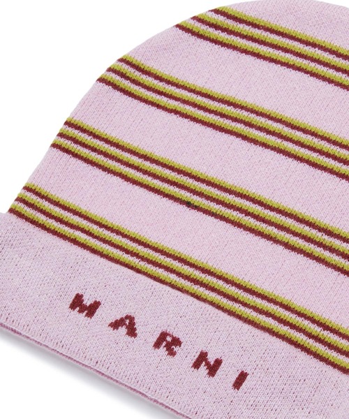 MARNI(マルニ)の「MARNI(マルニ)Kids & Junior ボーダー ロゴニットキャップ(ニットキャップ/ビーニー・キッズ・ブラック/カーキ/ライラック・Ⅱ/Ⅲ/Ⅰ)」の10枚目の写真