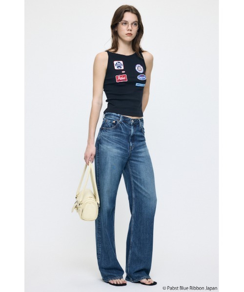 MOUSSY(マウジー)の「PABST PATCHED タンクトップ(タンクトップ・レディース・ホワイト/ブラック・FREE)」の6枚目の写真