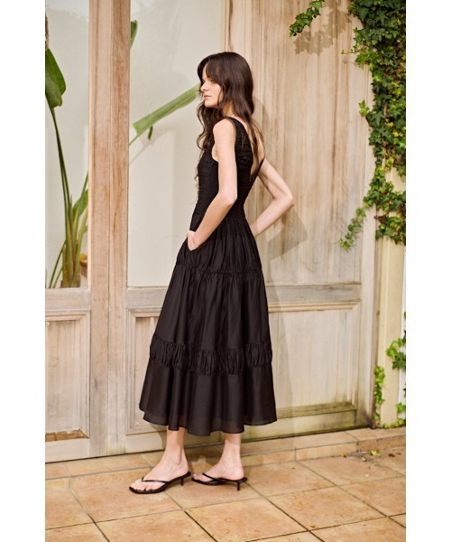 Estella.K（エステラケー）の「Floria Dress シャーリングドレス（ワンピース・レディース・ブラック/オフホワイト/ピンク/ブルー系その他・FREE）」の20枚目の写真