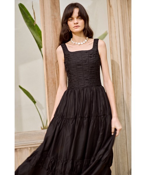 Estella.K（エステラケー）の「Floria Dress シャーリングドレス（ワンピース・レディース・ブラック/オフホワイト/ピンク/ブルー系その他・FREE）」の22枚目の写真