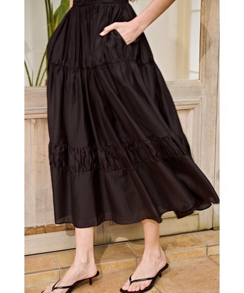 Estella.K（エステラケー）の「Floria Dress シャーリングドレス（ワンピース・レディース・ブラック/オフホワイト/ピンク/ブルー系その他・FREE）」の15枚目の写真