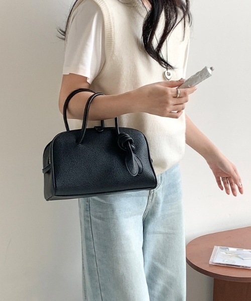 Alum'（アルム）の「ノットデザインボストンバッグ（ボストンバッグ・レディース・イエロー/アイボリー/ブラック/ブラウン・FREE）」の21枚目の写真