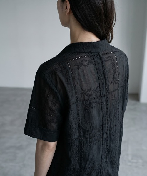 STYLE DELI(スタイルデリ)の「【BLK001】パッチワークシアーレーステーラードジャケット(テーラードジャケット・レディース・オフホワイト/ブラック・FREE)」の22枚目の写真