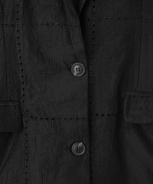 STYLE DELI(スタイルデリ)の「【BLK001】パッチワークシアーレーステーラードジャケット(テーラードジャケット・レディース・オフホワイト/ブラック・FREE)」の11枚目の写真