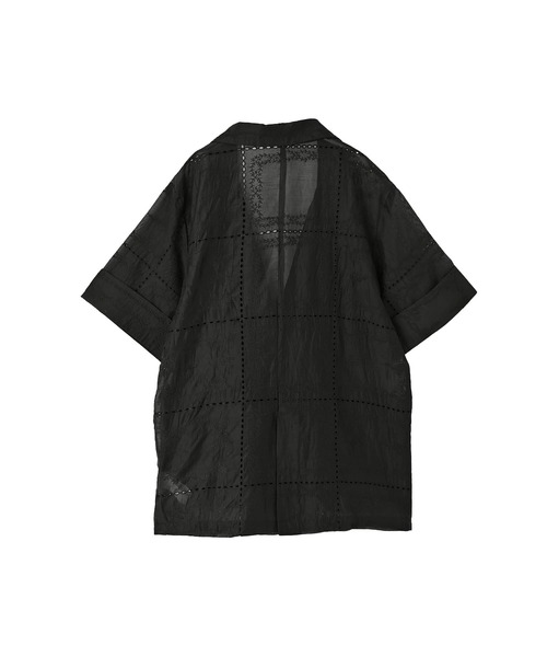 STYLE DELI(スタイルデリ)の「【BLK001】パッチワークシアーレーステーラードジャケット(テーラードジャケット・レディース・オフホワイト/ブラック・FREE)」の3枚目の写真