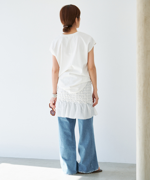 IENA（イエナ）の「《追加9/新色あり》ラウンドテールプルオーバー（Tシャツ/カットソー・レディース・ブラック/ホワイト/ピンク・FREE）」の5枚目の写真