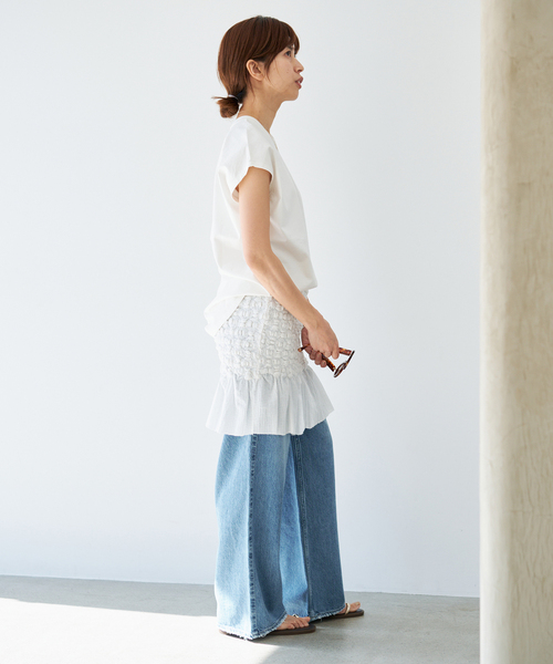 IENA（イエナ）の「《追加9/新色あり》ラウンドテールプルオーバー（Tシャツ/カットソー・レディース・ブラック/ホワイト/ピンク・FREE）」の6枚目の写真