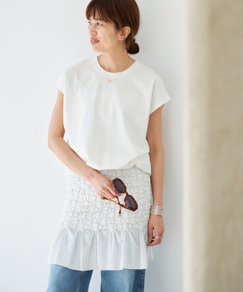 IENA（イエナ）の「《追加9/新色あり》ラウンドテールプルオーバー（Tシャツ/カットソー・レディース・ブラック/ホワイト/ピンク・FREE）」の7枚目の写真