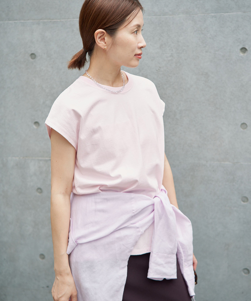 IENA（イエナ）の「《追加9/新色あり》ラウンドテールプルオーバー（Tシャツ/カットソー・レディース・ブラック/ホワイト/ピンク・FREE）」の8枚目の写真