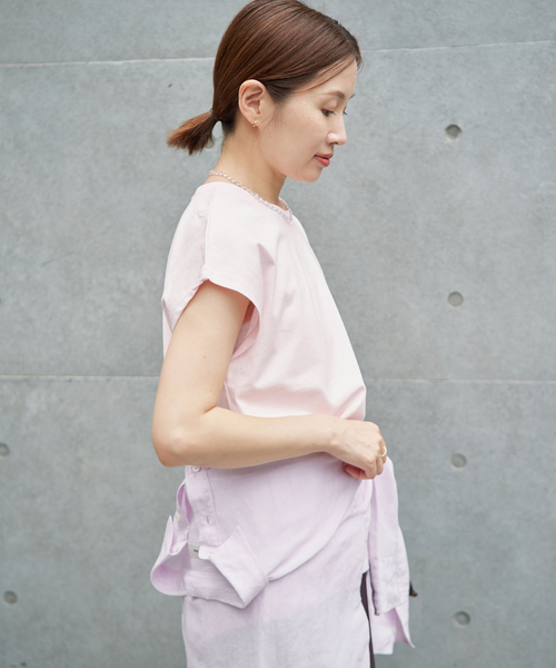 IENA（イエナ）の「《追加9/新色あり》ラウンドテールプルオーバー（Tシャツ/カットソー・レディース・ブラック/ホワイト/ピンク・FREE）」の9枚目の写真