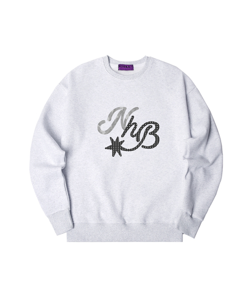 NUHABIT（ニューハビット）の「N/H NHB DOT オーバーサイズ 裏起毛 スウェット (GOM4-6NH1374)（スウェット・メンズ・ネイビー/ホワイト/ブラック/ライトグレー/アッシュグレー/アイボリー・MEDIUM/LARGE/X-LARGE）」の4枚目の写真