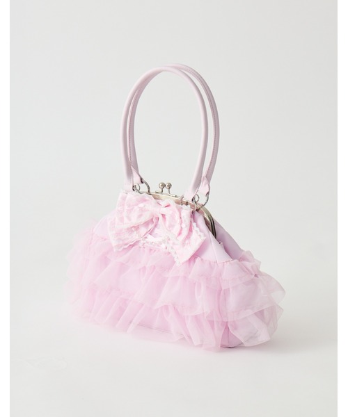 AVENCHUMU(アバンチュウム)の「Ribbon & tulle frill kiss-lock bag(ハンドバッグ・レディース・ブラック/ピンク・FREE)」の18枚目の写真